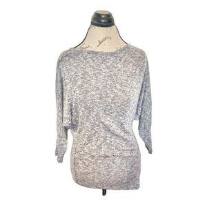 Emily Blu Womens Size Large Sweater Knit  3/4 Sleeve Cuff Sleeve Gray Boho